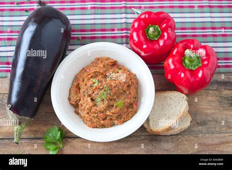 Bowl Of Roasted Vegetable Spread Stock Photo Alamy