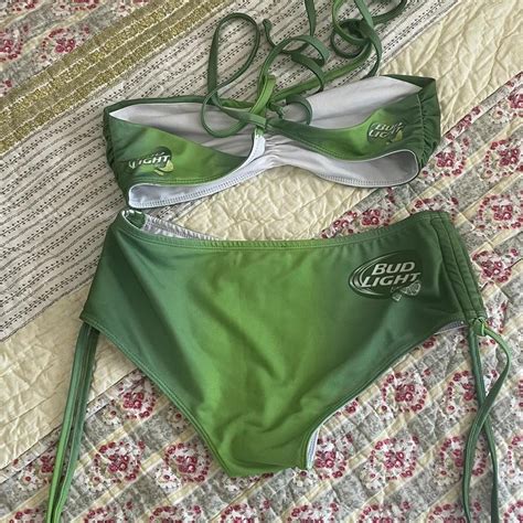 Bud Light Bikini Top And Bottom Size Small One Depop