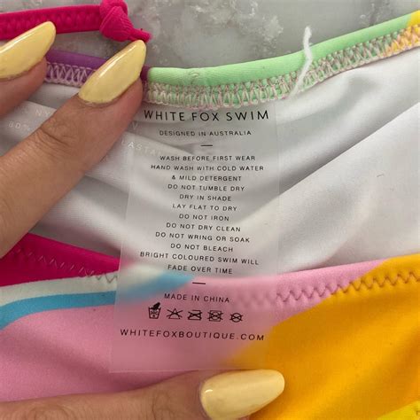 Multi Colored White Fox Bikini Set Size M Depop