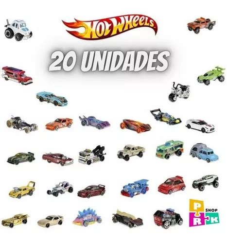 Caixa 20 Carrinhos Metal Hot Wheels Sortidos Mattel Parcelamento Sem