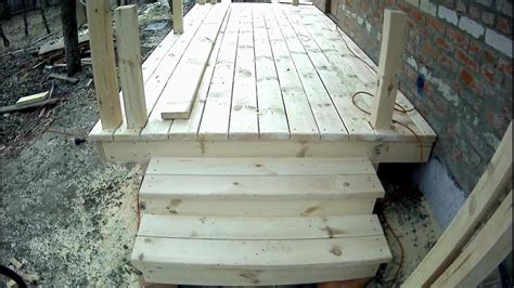 Строительство веранды. Деревянный пол, лестница, столбы - YouTube