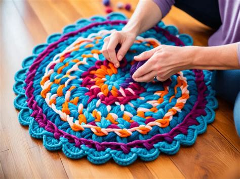 how to crochet a rug with yarn