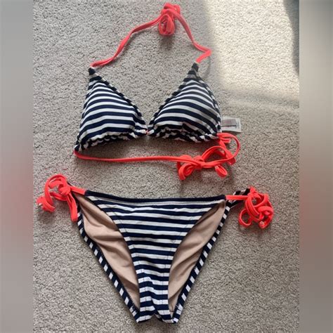 J Crew Swim Jcrew Striped Bikini Set Poshmark