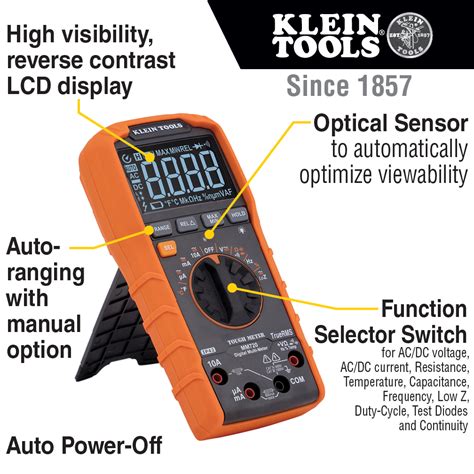 Digital Multimeter Trms Auto Ranging V Temp Low Impedance