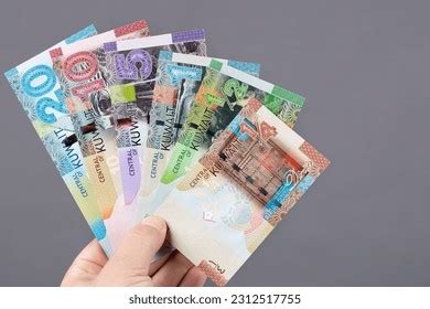 Kuwaiti Money Dinar Hand On Gray Stock Photo 2312517755 | Shutterstock