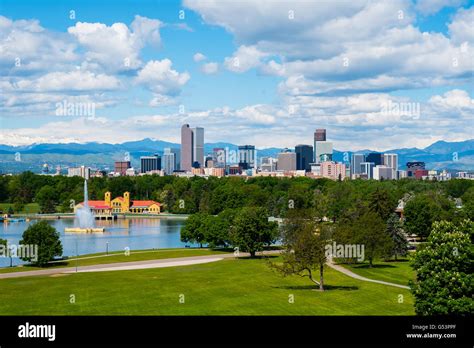 Denver Colorado Downtown With City Park Stock Photo Alamy