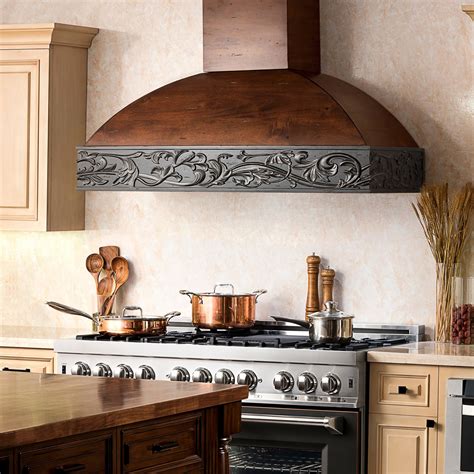 Kitchens featuring a ZLINE Wooden Wall Range Hood