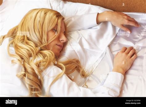 Pretty Blonde Woman Sleeping In Bed Hi Res Stock Photography And Images Alamy