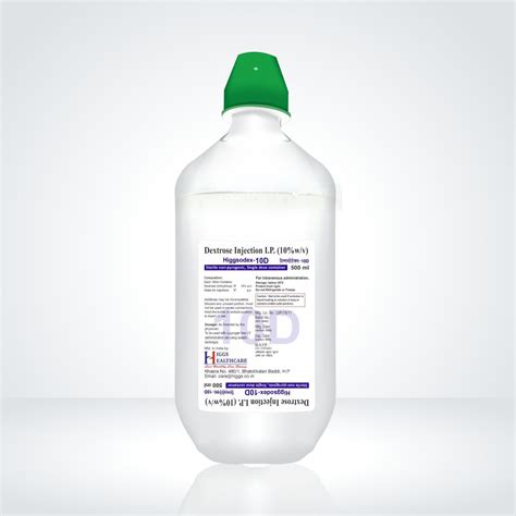 Higgsodex D Dextrose Injection Ip W V Packaging Type Bottle