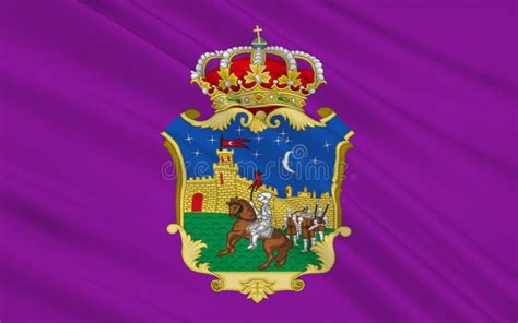 3D Flag of Guadalajara City, Spain. Stock Illustration - Illustration ...