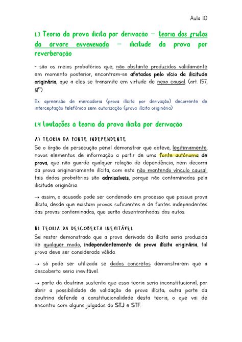 TEORIA GERAL DAS PROVAS Processo Penal Direito Penal E Processo Penal