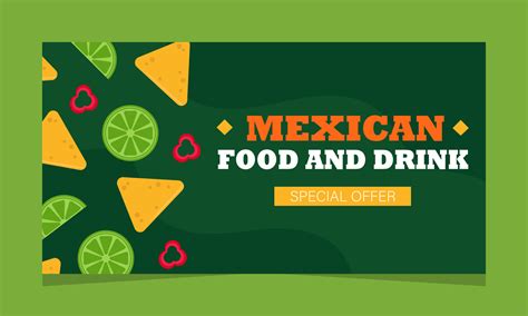 Mexican food service offer, web page. Landing banner with promo, vector ...