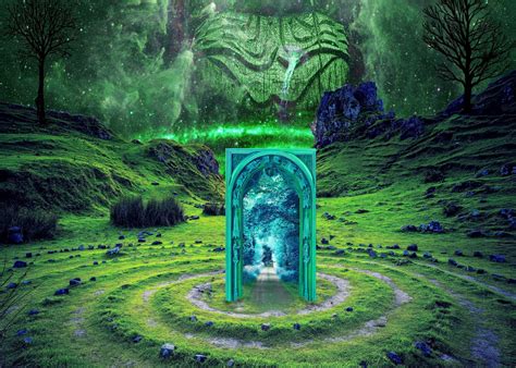 Magic Door Portal Forest Poster Picture Metal Print Paint By