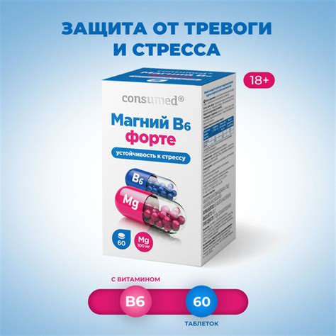 Витамины с магнием В6 и цитратом, Магний B6 Форте. БАД для спокойствия ...