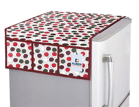 Kuber Industries Polka Dots Print Fridge Cover With Side Pockets Fridge