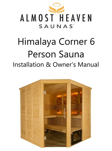 ALMOST HEAVEN SAUNAS HIMALAYA CORNER INSTALLATION OWNER S MANUAL Pdf