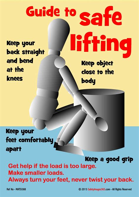 Materials Handling Safety Posters Guide To Safe Lifting Keep Object Close To The Body Safety