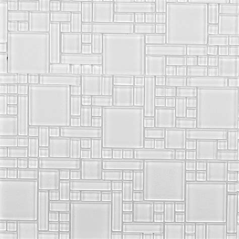 Instant Mosaic Peel And Stick Pure White 12 In X 12 In X 6 Mm Glass