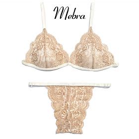 Mua Set bralette ren không gọng đệm mỏng màu NUDE BASIC sexy thiết kế bởi thương hiệu Mebra MD