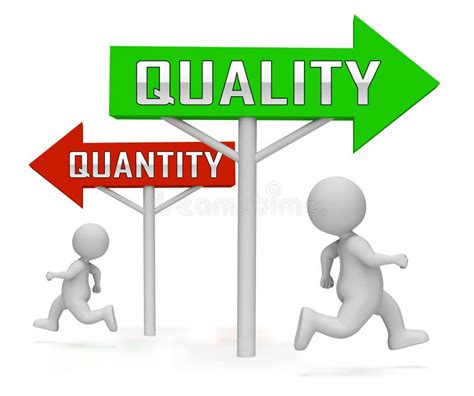 Quality Vs Quantity Words Depicting Balance Between Product Or Service