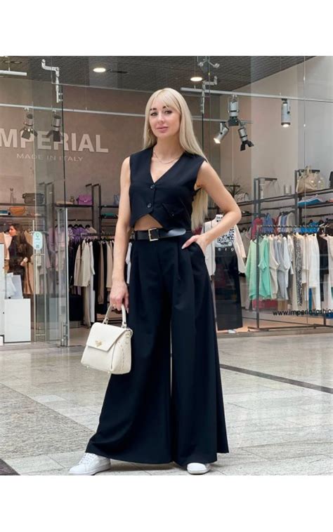 Купить Серые брюки палаццо с защипами IMPERIAL P3U0GAG по цене 4 995 ...