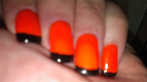 Orange And Black Nail Designs