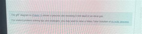Solved The pV diagram in (Figure 1) shows a process abc | Chegg.com