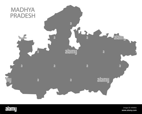 madhya pradesh india map grey stock photo alamy