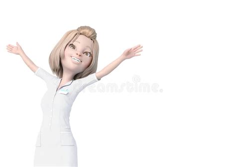 La Bande Dessinée Blonde D infirmière Est Heureuse Avec L espace De Copie Illustration Stock