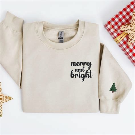 Embroidered Christmas Sweatshirt Etsy