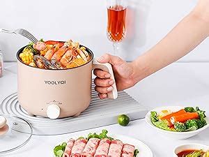 Amazon Yoolyqi Hot Pot Electric L Mini Ramen Cooker With Temp Settings Portable