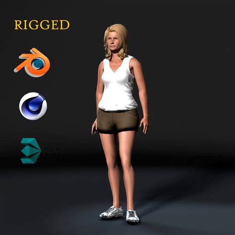 Beautiful Naked Woman Rigged D Game Character Low Poly D Model Cad My Xxx Hot Girl