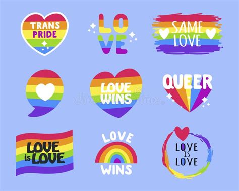 Variety Of Gay Pride Stickers Stock Illustration Illustration Of Heart Design