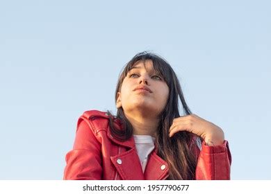 Portrait Green Eyed Latina Teenager Park Stock Photo Shutterstock