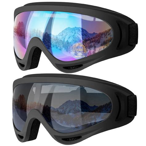 COOLOO Ski Goggles, 2 Pack Snow Goggles Snowboard Goggles for sale