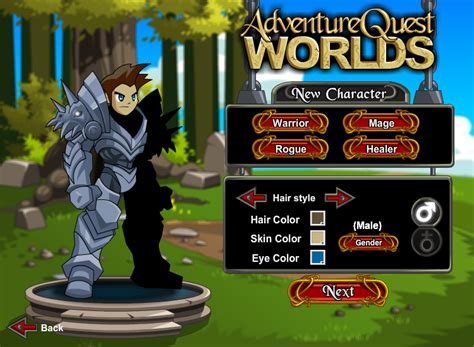 AdventureQuest Worlds: New Character - Play Online on Flash Museum 🕹️