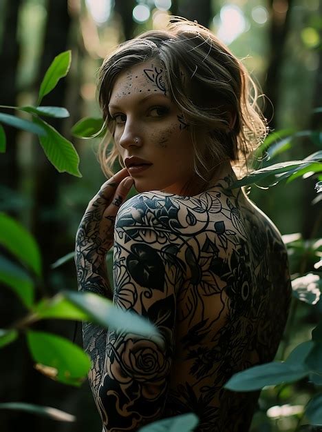 Premium Photo Hot Sexy Tattoo Girl In Fashion Style Photo Session Pose Fashion Magazine Cover