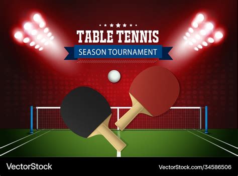 Ping Pong Or Table Tennis Tournament Poster Vector Image