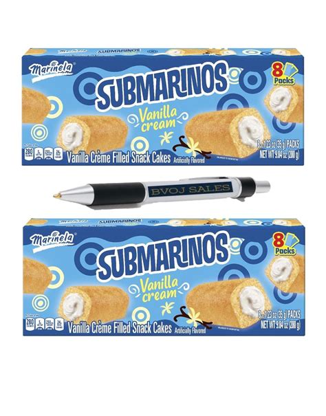 Amazon.com: Marinela Submarinos Vanilla Creme-Filled Snack Cakes - 2 ...