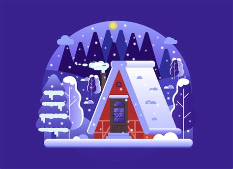 Premium Vector Winter Season Snow House Vector