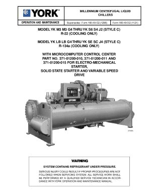 Fillable Online Yk Style C Centrifugal Liquid Chillers Operating