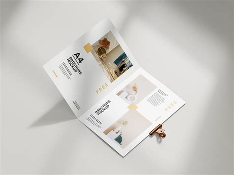 Free Folded A4 Brochure Mockup