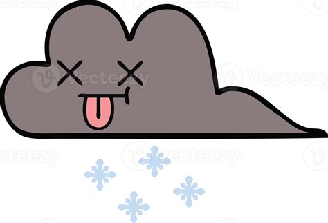 Cute Cartoon Storm Snow Cloud 41156311 Png