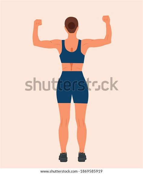 Naked Muscular Woman Back View Over Royalty Free Licensable Stock
