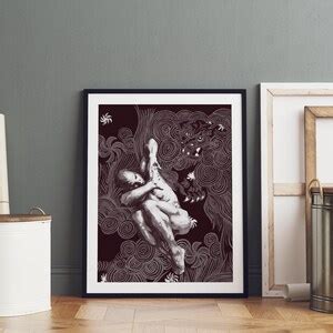 Male Nude Limited Edition Print Of Naked Man Fight Dragon Gay Etsy