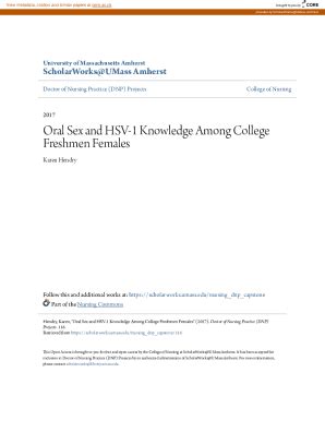 Fillable Online Oral Sex And Hsv Knowledge Among College Freshmen Females Fax Email Print