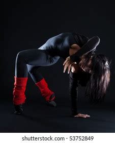 Petite Athletic Brunette Nude On Black Stock Photo Edit Now