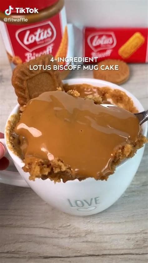 Easy 4 Ingredient Lotus Biscoff Mug Cake Recipe Food Tiktok Video