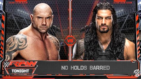 Wwe Batista Vs Roman Reigns Raw Youtube