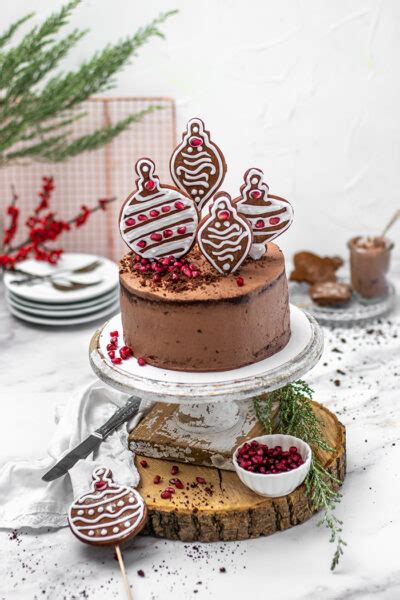 Schoko Naked Cake mit Lebkuchendeko KüchenDeern